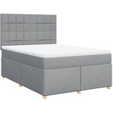  Krevet box spring s madracem svjetlosivi 140x200 cm od tkanine | shoptok.hr