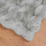  Lažni zec deka 4 pcs Siva 130 x 150 cm Poliester | shoptok.hr