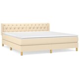  Krevet s oprugama i madracem krem 160x200 cm od tkanine | shoptok.hr