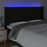  LED uzglavlje crno 183 x 16 x 118/128 cm od tkanine | shoptok.hr