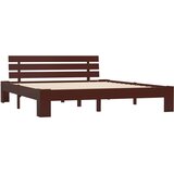 The Living Store Posteljni okvir temno rjav iz trdne borovine 160x200 cm - Posteljni Okvir, (21523340) | Shoptok.si