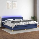  box spring s madracem LED plavi 200x200 cm od tkanine | shoptok.hr