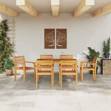  Vrtni set za objed 7 kom. Smeđa Čvrsto drvo akacije | shoptok.hr
