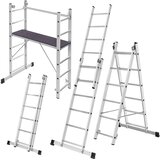 KADAX Mini aluminijasti oder 2x6 stopnic zložljiva delovna ploščad lestev 3v1, (5000346201) | Shoptok.si