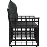  Zunanja ljubezenska sedežna garnitura 2 pcs Črna in Temno siva, (5000240807) | Shoptok.si