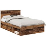  Krevetna konstrukcija s uzglavljem Staro drvo 120 x 200 cm | shoptok.hr