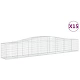  Lučne gabionske košare 15 kom 400x50x60/80 cm pocinčano željezo | shoptok.hr