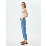 Koton Straight Leg Jeans Standard Waist Cotton Elastic Pocket - Eve Jean