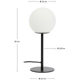 Kave Home Bela/črna namizna svetilka s steklenim senčilom (višina 35 cm) Brisia – | Shoptok.si