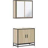  2-dijelni set kupaonskog namještaja boja hrasta sonome drveni | shoptok.hr