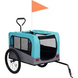 vidaXL 2-u-1 prikolica za bicikl i kolica za kućne ljubimce plavo-siva | shoptok.hr