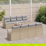 9 Komadni Vrtni Sofa Set s Jastucima Bež Poliratanski Akacija | shoptok.hr