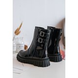 Boto Children's Glossy Boots with Buckles Black Chloraia | ePonuda.com