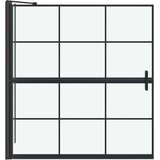  Ekran za kadu i tuš Crna i prozirna 116 x 68 x 128 cm | Eponuda.com
