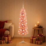  Umjetno usko božićno drvce s kuglicom 120 cm 150 LED lampica | shoptok.hr