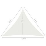 vidaXL Senčno jadro 160 g/m² belo 4,5x4,5x4,5 m HDPE, (20702465) | Shoptok.si
