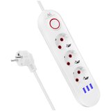 Maclean Razdelilec podaljšek MCE394W s 3 vtičnicami + 3xUSB, 1.5m, bel, (5000118034) Cene