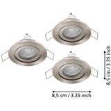 Eglo 902239 - KOMPLET 3x LED kupatilsko ugradno svetlo BARRANCO 1xGU10/4,5W/230V IP44 hrom | Eponuda.com