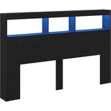 Ormarić za uzglavlje LED boja crni hrasta 160x17x102 cm | shoptok.hr
