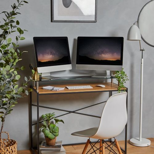 Vonhaus stakleni stalak za monitor XL crni | shoptok.hr