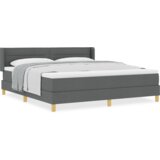 vidaXL Postelja s škatlo z vzmetnico Temno siva 180x200 cm Tkanina | Shoptok.si