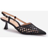 Boto Stiletto Heels With Pointed Toe And Open Heel Black Umirana | Shoptok.si