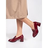 GOODIN Burgundy women's loafers with heels | Shoptok.si