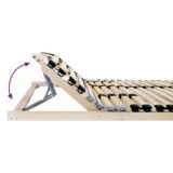 vidaXL Lamelni podstavek z vzglavjem Rjava 90 x 190 cm Les | Shoptok.si