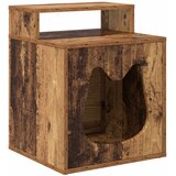 vidaXL Mačja hiša Star les 42.5 x 40 x 52.5 cm Konstruiran les, (5000111131) | Shoptok.si