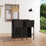 The Living Store Vrtna barska garnitura 3-delna črna - Vrtna Barska Garnitura, (21422309) Cene