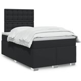 Maison Chic Box spring postelja - Vzmetna postelja z vzmetnico črna 120x200 cm umetno usnje SL17445, (21895282) | Shoptok.si