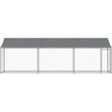 vidaXL kavez za pse s krovom i vratima sivi 6x2x2 m pocinčani čelik | shoptok.hr