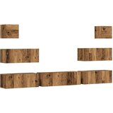  7-dijelni zidni set TV ormarić konstruirano drvo | shoptok.hr