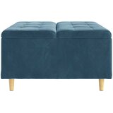  Otoman za pohranu s jastukom Plava 80 x 80 x 45 cm Baršun | Eponuda.com