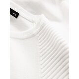 Ombre Men's raglan sweater with ribbed sleeves - white | Shoptok.si