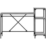  Radni stol s policama boja hrasta 135x50x90 cm drvo i željezo | shoptok.hr