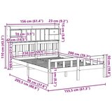  Knjižna postelja brez vzmetnice vošč. rjava 150x200 cm borovina, (21609867) | Shoptok.si