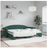 vidaXL Izvlečna dnevna postelja temno zelena 80x200 cm žamet Cene