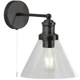 Searchlight Pyramid Stenska svetilka mat črna, senčnik iz prozornega stekla, (22100628) Cene