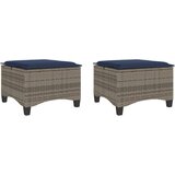 vidaXL Vrtni tabure s jastucima 2 kom sivi 55x55x36 cm poliratan | shoptok.hr