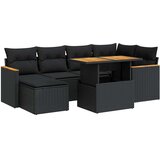  7-dijelni set vrtnih sofa od poliratana s jastucima crni bagrem | Eponuda.com