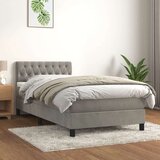 Box spring postelja z vzmetnico svetlo siv 90x190 cm žamet, (20901293) Cene