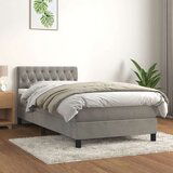 Box spring krevet s madracem svjetlosivi 90x190 cm baršunasti Cijene