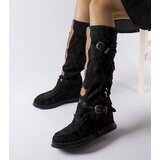 Gemre Black suede wedge boots Filiberta | Shoptok.si