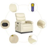 vidaXL Masažni naslonjač na podizanje od umjetne kože krem | shoptok.hr