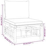  6-dijelna vrtna garnitura od bambusa s tamnosivim jastucima | shoptok.hr