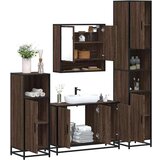  4-dijelni set kupaonskog namještaja boja smeđeg hrasta drveni | shoptok.hr