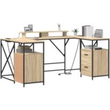 vidaXL Stol s ladicama s pohranom 182 x 101 x 87.5 cm Konstruirano drvo | shoptok.hr