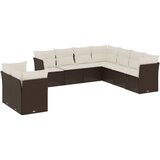  9-dijelni set vrtnih sofa s jastucima poliratan smeđi | shoptok.hr