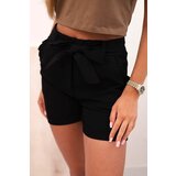 Kesi Włoski Women's shorts with bow and frills black | shoptok.hr